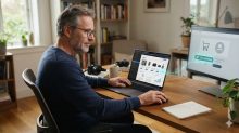 Mature man learning affiliate marketing from home